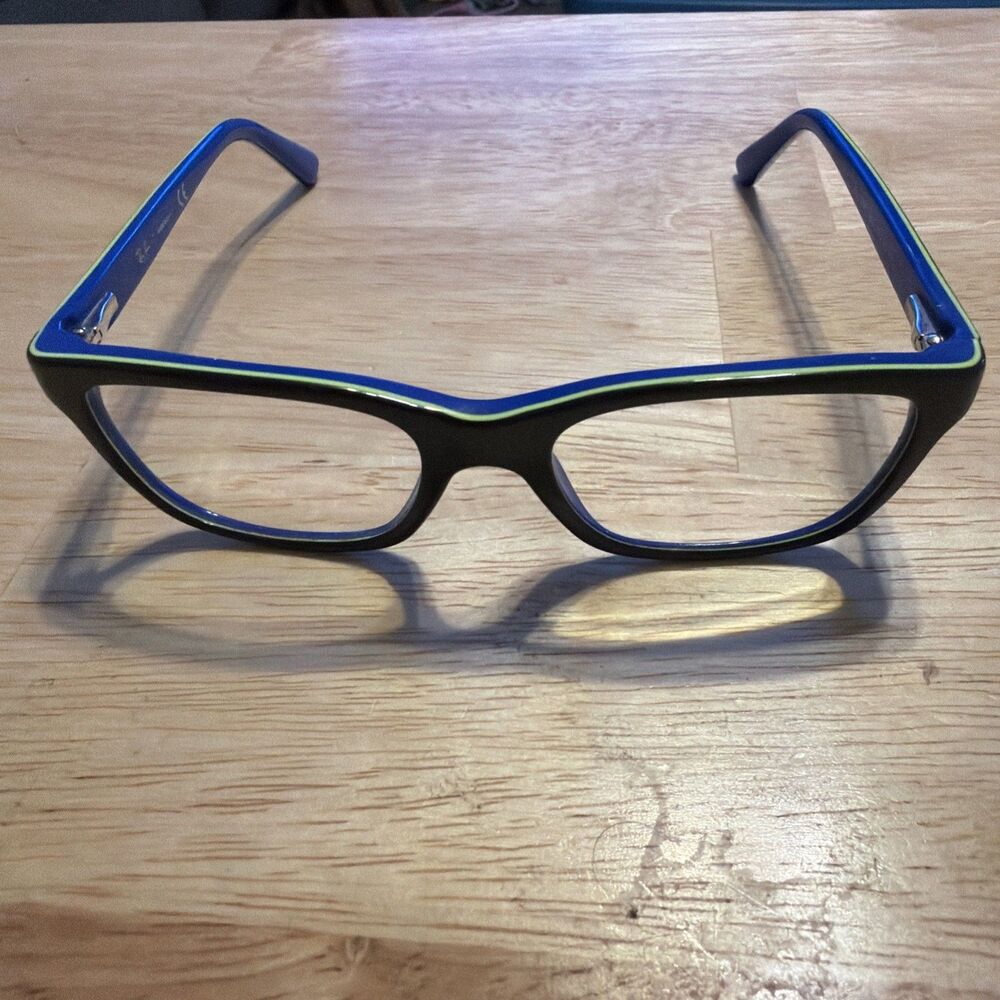 Ray-Ban RB1536 3600 Eyeglasses Black Blue Square Full Rim Frames 48-16-130 11758